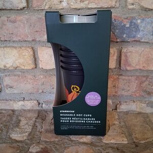 NWT STARBUCKS REUSABLE HOT CUPS 6 PACK LIMITED EDITION GLOW IN THE DARK LIDS